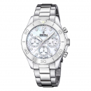 FESTINA Damen Uhr Chrono Boyfriend F20603-1 Edelstahl perlmutt