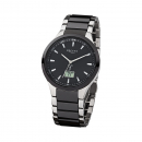 Regent Herren Armbanduhr FR-237 Funkuhr Edelstahl-Keramik