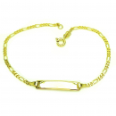 ID Armband Gravurplatte Figaro 333 Gelbgold Kettenbreite 2,2mm Länge 19cm
