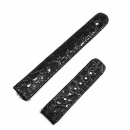 JUNGHANS Funkband Leder schwarz Krokonarbung, 17mm, Mega Funk 037/4502