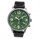 Messerschmitt Herren Armbanduhr ME-3H204L Chronograph Lederband Fliegeruhr grün