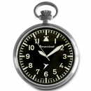 Messerschmitt ME-TAU-2 Taschenuhr mit Kette, Ronda-Werk, Leuchtziffern- und Zeiger