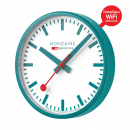 MONDAINE Wanduhr samrt stop2go WiFi Wanduhr, MSM.25S11.1.D Grün, 25cm